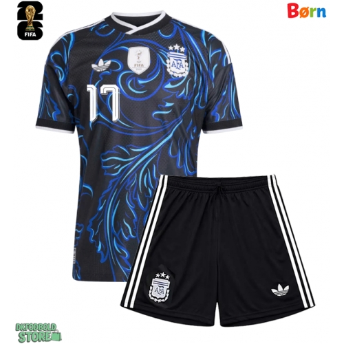 Argentina Giuliano Simeone #17 Replika Babytøj Udebanesæt Børn VM 2026 Kortærmet (+ Korte bukser)